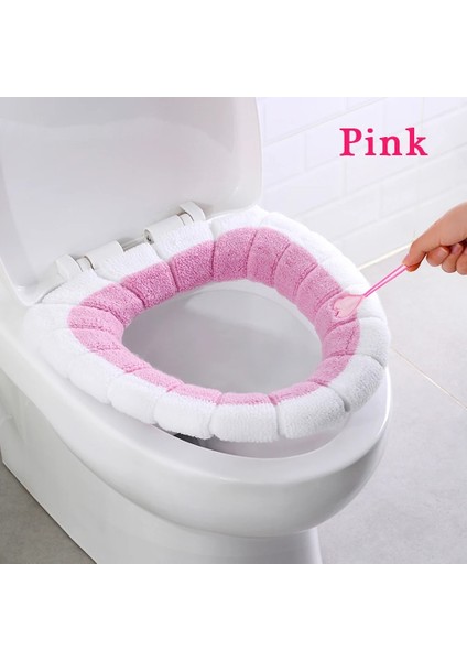 Pembe Tarzı Sıcak Satış Banyo Yıkanabilir Klozet Kış Sıcak Peluş Tuvalet Pedleri Elastik Klozet Sıcak ve Rahat Klozet Kapakları (Yurt Dışından)