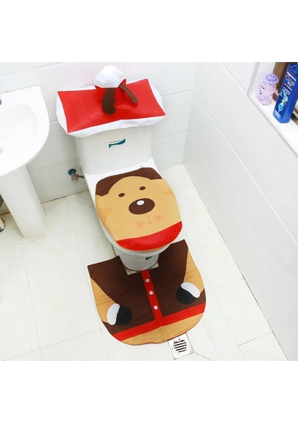 Makine Öğrenimi Stili 1 Takım Noel Noel Baba Klozet Kapağı Halı Ev Dekorasyon Noel Tuvalet Kapağı Durumda Banyo Paspas Noel Dekoratif Hediyeler (Yurt Dışından)