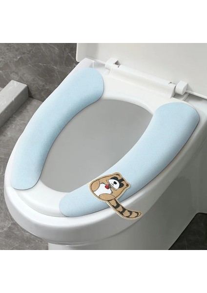 No.11 Tarzı Wc Karikatür Macun Tuvalet Yapışkan Koltuk Pedi Yıkanabilir Banyo Isıtıcı Koltuk Çıtası Ped Yastık Evrensel Klozet Kapağı Yumuşak (Yurt Dışından)