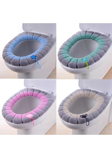 No.3 Tarzı Kış Sıcak Klozet Kapağı Mat Banyo Tuvalet Pedi Yastık Saplı Kalın Yumuşak Yıkanabilir Closestool Isıtıcı Aksesuarları (Yurt Dışından) fırsatları