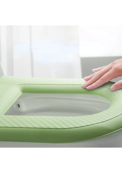 Mavi Stil Yumuşak Köpük Tuvalet Paspas Ev Halka Silikon Koltuk Örtüsü Su Geçirmez Yıkanabilir Tuvaletler Aksesuarları Dört Mevsim Evrensel (Yurt Dışından) modelleri