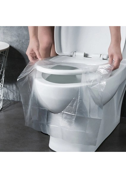 50 Adet Tarzı L40 Ack Taşınabilir Tek Kullanımlık Kamp Banyo Tuvalet Koltuk Su Geçirmez Tuvalet Klozet Kapağı Seyahat Için Yerli Odun Hamuru (Yurt Dışından)