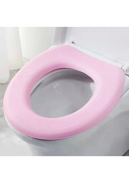 Pembe Tarzı Yıkanabilir Etiket Köpük Tuvalet Kapağı Su Geçirmez Klozet Kapağı Silikon Dört Mevsim Yumuşak Banyo Closestool Mat Ped Yastık O-Şekli (Yurt Dışından)