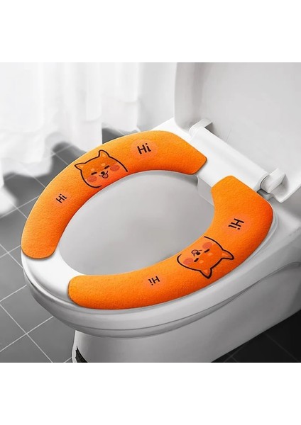 Büyüt-Turuncu Tarzı Evrensel Klozet Kapağı Yumuşak Karikatür Wc Macunu Tuvalet Yapışkan Koltuk Pedi Yıkanabilir Banyo Isıtıcı Koltuk Çıtası Ped Yastık (Yurt Dışından)