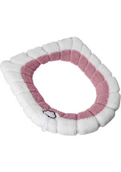 Pembe Tarzı Klozet Minderi Süper Yumuşak Yıkanabilir Cilt Dostu Solmayan Nefes Alabilir Sıcak Banyo Kalınlaşmış Kaymaz Klozet Pedi (Yurt Dışından)