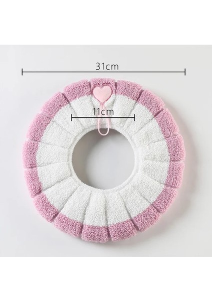 Yeşil Tarzı Peluş ve Kalınlaştırılmış Yalıtımlı Sonbahar ve Kış Yetişkin Peluş Tuvalet Kapağı, Dairesel Klozet Minderi, Tuvalet Kapağı (Yurt Dışından) modelleri