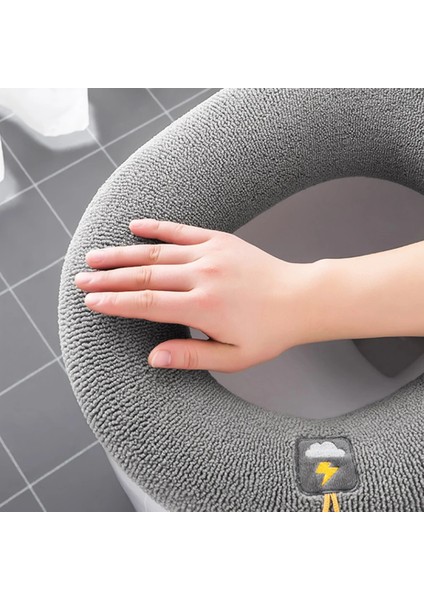 Sarı Stil Kış Sıcak Klozet Kapağı Mat Banyo Tuvalet Pedi Yastık Saplı Kalın Yumuşak Yıkanabilir Closestool Isıtıcı Aksesuarları (Yurt Dışından) fırsatları