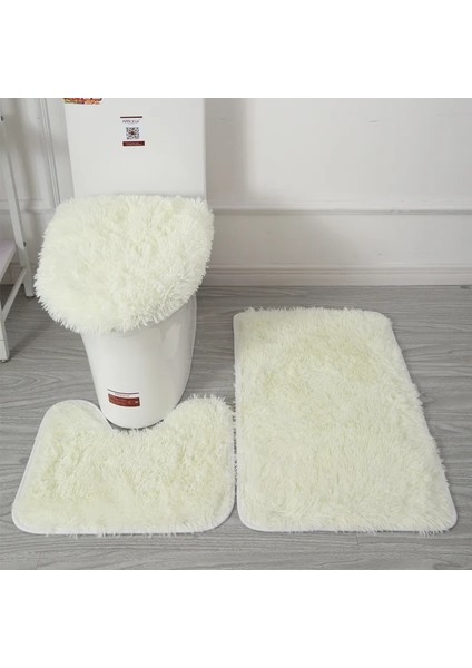 No.2 Tarzı Yeni Emici Banyo Tuvalet Kapağı Wc Halı Banyo Tuvalet Kapağı 3 Parça Düz Renk Kaymaz Banyo Paspas Kış Banyo Malzemeleri (Yurt Dışından) indirimleri