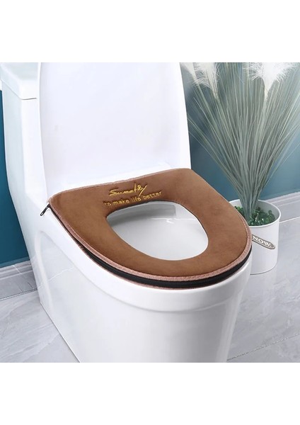 Yeşil Stil Yıkanabilir Sıcak Klozet Kapağı Saplı Tuvalet Aksesuarları Yumuşak Peluş Fermuar Wc Mat Banyo Dekorasyon Aksesuarları (Yurt Dışından) fırsatları