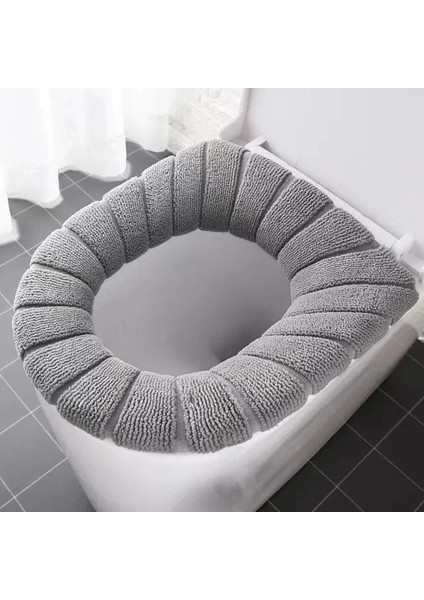 Gri Tarzı Klozet Kapağı Sıcak Yumuşak Akrilik Yıkanabilir Mat Ev Dekor Closestool Kılıfı Tuvalet Çıtası Aksesuarları Banyo (Yurt Dışından)