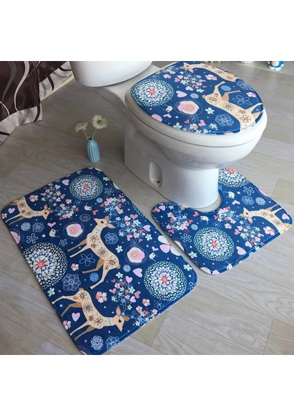 No.4 Stili Banyo Banyo Paspas Seti Tuvalet Halıları Flanel Kaymaz Duş Halıları Seti Ev Tuvalet Kapağı Kapak Duş Odası Halı Paspaslar Ev Için (Yurt Dışından) fiyatları