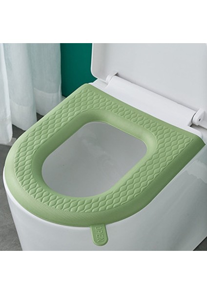 Yeşil Stil Su Geçirmez Klozet Minderi Banyo Aksesuarları Silikon Dört Mevsim Ev Yıkanabilir Macun Köpük Tuvalet Kapağı (Yurt Dışından)
