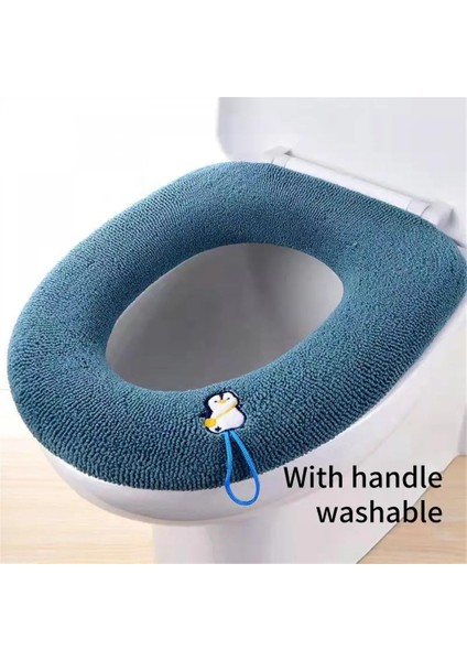 Ching Tarzı Iki Parçalı Tuvalet Kapağı Viskoz Koltuk Minderi Yumuşak ve Su Geçirmez Isıtıcı Aksesuarları O-Şekilli Klozet Klozet Kapağı Yumuşak Temiz (Yurt Dışından)