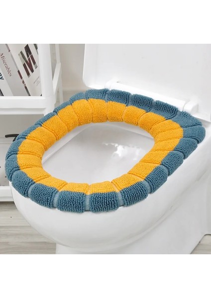 No.5 Tarzı Kış Sıcak Klozet Kapağı Yıkanabilir Banyo Tuvalet Pedi Yastık Saplı Kalın Yumuşak Mat Örgü Isıtıcı Closestool Mat (Yurt Dışından)