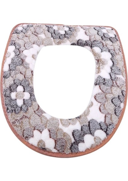 Kahverengi Tarzı Yumuşak ve Rahat Flanel Baskılı Klozet Yıkanabilir Klozet Kapağı Üst Kapak Pedi Banyo Dekorasyonu Için Tuvalet (Yurt Dışından)