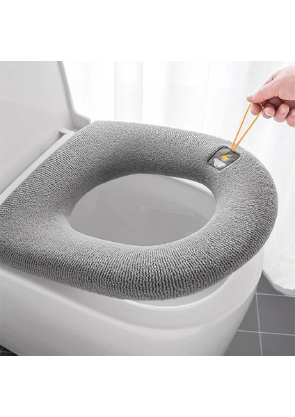 C Tarzı Sıcak Kış Klozet Kapağı Örgü Kalın Closestool Mat Yumuşak Yıkanabilir Tuvalet Pedi Yastık Saplı Banyo Aksesuarları (Yurt Dışından) modelleri