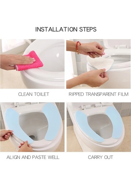 Mavi Stil 1 Çift Seyahat Otel Yapışkan Tuvalet Mat Süper Yumuşak Yeniden Kullanılabilir Flanel Isıtıcı Mat Kapak Ped Yastık Banyo Seti Klozet Koltuk Minderi (Yurt Dışından) fırsatları