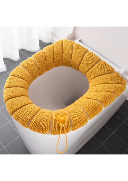 Gri Tarzı 1 Adet Kış Evrensel Sıcak Klozet Kapağı Yıkanabilir Banyo Aksesuarları Örme Düz Renk O-Şekilli Klozet Kapağı (Yurt Dışından) indirimleri