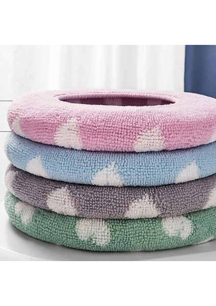 01PEMBE Tarzı Kalp Baskı Klozet Kapağı Lavabo Pedi Mat Yumuşak Sıcak Evrensel Closestool Cilt Dostu Elastik Yıkanabilir Kuzey Avrupa Ins (Yurt Dışından)