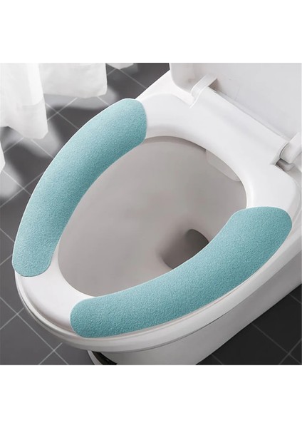 Mavi Stil Yapışkanlı Tuvalet Pedi Adsorpsiyon Tuvalet Pedi Flanel Yaz Tuvalet Kapağı Yıkanabilir Tuvalet Etiket Taşınabilir Tuvalet Kapağı Banyo (Yurt Dışından)