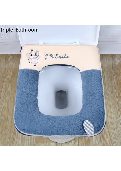 C Tarzı Karikatür Sevimli Peluş Kare Tuvalet Minderi Banyo Aksesuarları Fermuar ile Sıcak Tutmak Su Geçirmez Ev Tuvalet Paspas Yıkanabilir (Yurt Dışından) fiyatları
