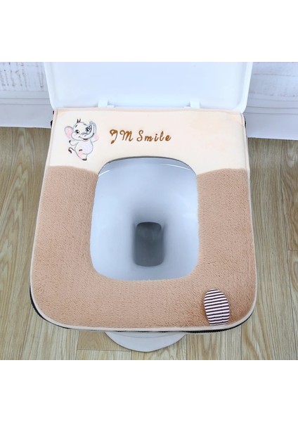C Tarzı Karikatür Sevimli Peluş Kare Tuvalet Minderi Banyo Aksesuarları Fermuar ile Sıcak Tutmak Su Geçirmez Ev Tuvalet Paspas Yıkanabilir (Yurt Dışından) modelleri