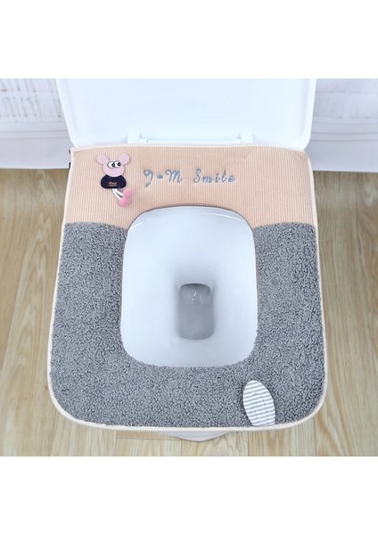 C Tarzı Karikatür Sevimli Peluş Kare Tuvalet Minderi Banyo Aksesuarları Fermuar ile Sıcak Tutmak Su Geçirmez Ev Tuvalet Paspas Yıkanabilir (Yurt Dışından) indirimleri