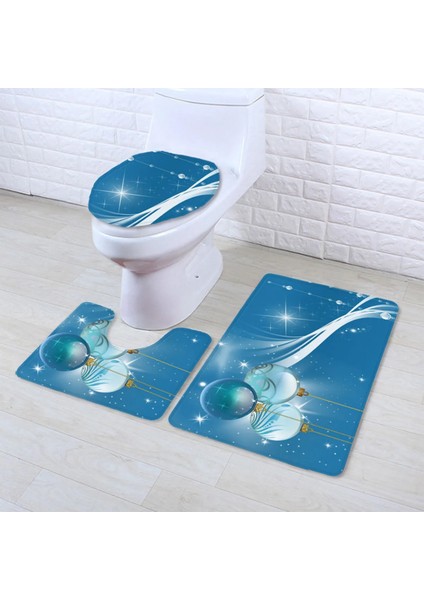 V Tarzı Artoon Noel Kardan Adam Desen Yumuşak Kaymaz Banyo Paspas Flanel Kontur Halı Kapak Tuvalet Kapağı Halı Banyo Dekor Seti (Yurt Dışından) indirimleri