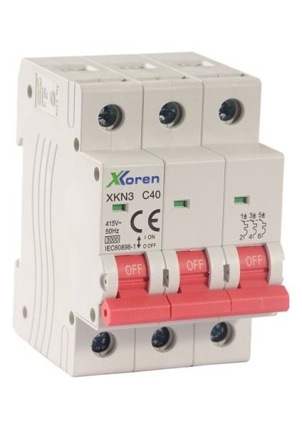 25A 3ka 3 Kutup B Eğrisi Otomatik Sigorta