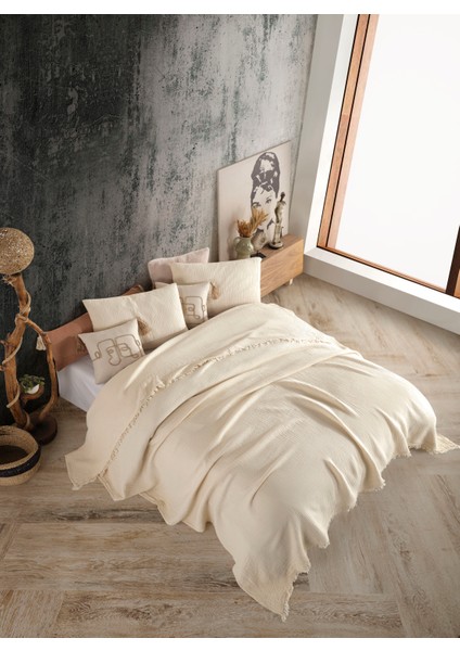 4 Katlı Multi Muslin %100 Pamuk Çift Kişillik Yatak Örtüsü