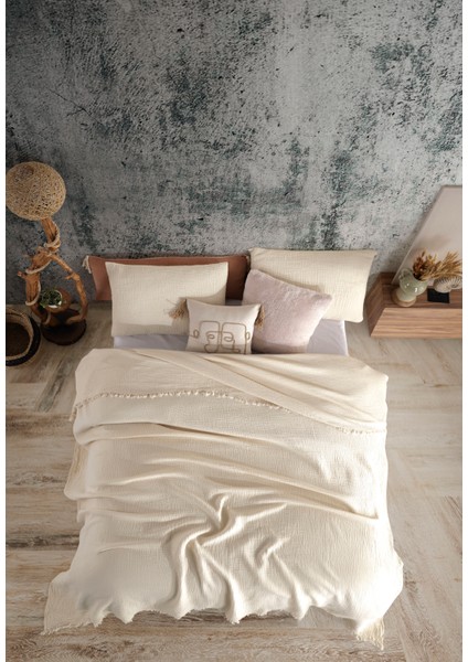 4 Katlı Multi Muslin %100 Pamuk Çift Kişillik Yatak Örtüsü