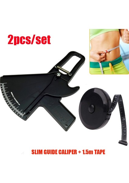 Setd Stili Et Vücut Yağ Kumpas Adipometre + Doğru Bant Kilo Kaybetmek Skinfold Vücut Yağ Ölçü Cihazı Fitness Güzellik Sağlık (Yurt Dışından) fırsatları
