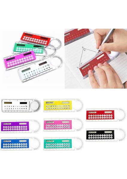 Bk Stili 10 cm Cetvel Hesap Makinesi Güneş Kartı Mini Hesaplama Öğrenci Aritmetik Çok Fonksiyonlu Hesap Makinesi Bilgisayar-1 Adet Dijital Kumpas (Yurt Dışından)