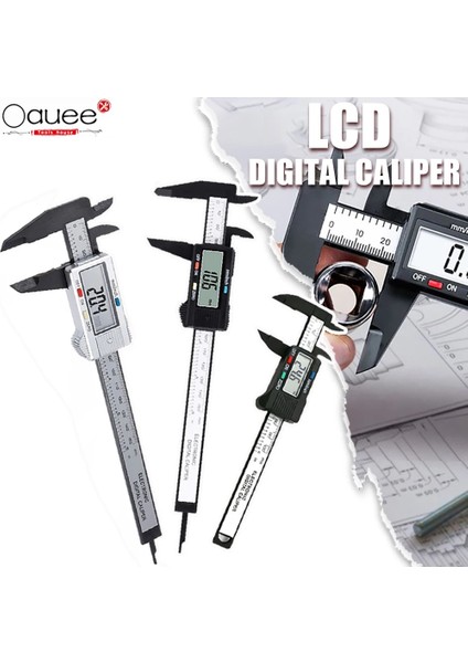 Altın Tarzı Dijital Kumpas 6 Inç LCD Elektronik Sürmeli Kumpas mm Ölçer Pakometre Dijital Mikrometre Dijital Cetvel Ölçme Aletleri (Yurt Dışından)