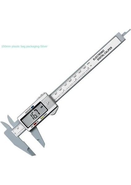Gümüş Tarzı Elektronik Dijital Kumpas Karbon Fiber Kadran Vernier Sürmeli Ölçer Mikrometre Ölçme Aracı 6 Inç Aletler Kumpas (Yurt Dışından)
