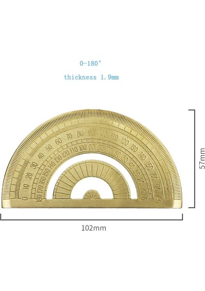 Zining Shop No.7 Tarzı Mini Pirinç Ölçeği 10 cm 15 cm Kapak Ölçer Sürmeli Kumpas Cetvel Retro Yarım Daire Iletki Cep Ölçme Aracı (Yurt Dışından)