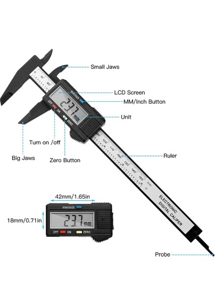 Bir Stil Dijital Kumpas 6 Inç Elektronik Sürmeli Kumpas Kaliper Mikrometre Dijital Cetvel Ölçme Aracı (Yurt Dışından) fırsatları