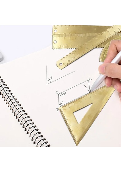 No.3 Tarzı Mini Pirinç Ölçeği 10 cm 15 cm Kapak Ölçer Sürmeli Kumpas Cetvel Retro Yarım Daire Iletki Cep Ölçme Aracı (Yurt Dışından) indirimleri