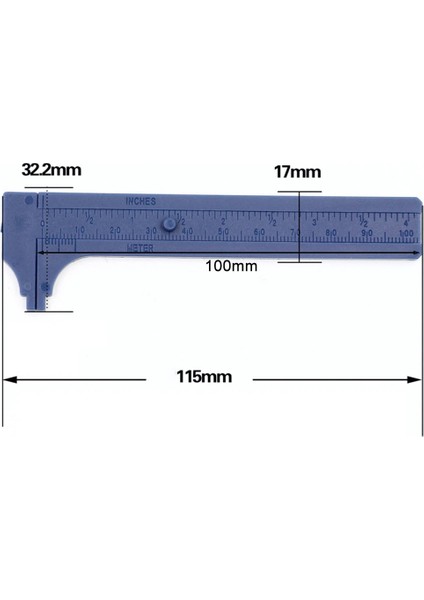 D Tarzı 80MM Plastik Sürmeli Kumpas Çift Ölçekli Ölçüm Milimeterınches Sürgülü Mikrometre Öğrenci Mini Cetvel Dıy Modeli Dropship (Yurt Dışından)
