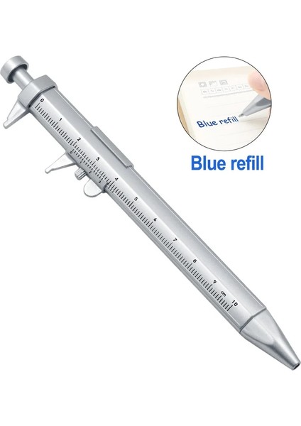 Mavi Stil Taşınabilir Mmvernier Kumpas Rulo Plastik Mini Sürmeli Kumpas Jel Mürekkep Kalem ile Model Slayt Ölçme Ölçme Araçları (Yurt Dışından)