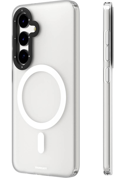 Galaxy S24 Uyumlu Kılıf Magsafe Şarj Özellikli Youngkit Hidden Sand Serisi Kapak Beyaz indirimleri