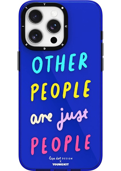 iPhone 14 Pro Max Uyumlu Kılıf Yazı Desenli Youngkit Mindfulness Serisi Kapak Mavi