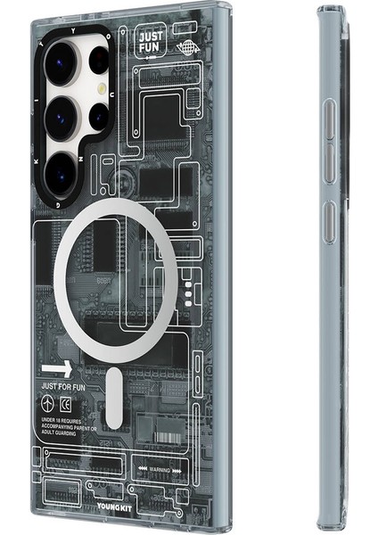 Galaxy S24 Ultra Uyumlu Kılıf Magsafe Şarj Özellikli Youngkit Technology Serisi Kapak Siyah fiyatları