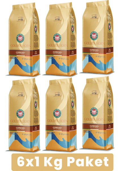 Espresso Golden Horn Blend (ÇEKİRDEK VEYA ÖĞÜTÜLMÜŞ) Kahve 6X1 Kg Paket