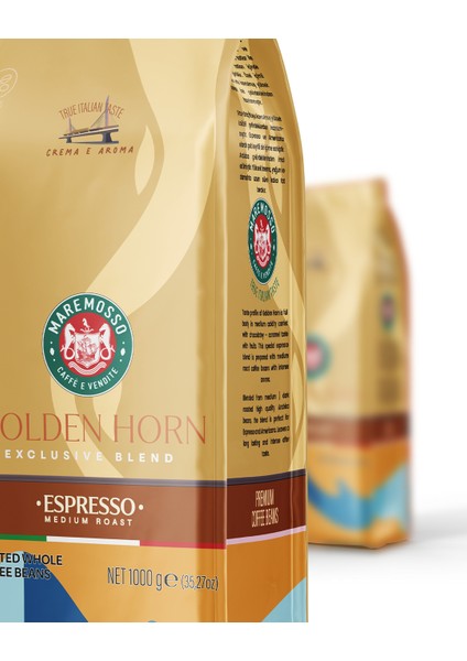 Espresso Golden Horn Blend (ÇEKİRDEK VEYA ÖĞÜTÜLMÜŞ) Kahve 6X1 Kg Paket