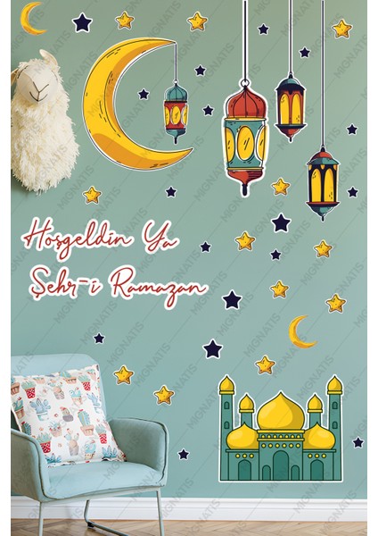 Ramazan Ayı Temalı Cam Duvar Süsleri - Hoşgeldin Ramazan Sticker Seti Ramazan Sticker Seti fiyatları