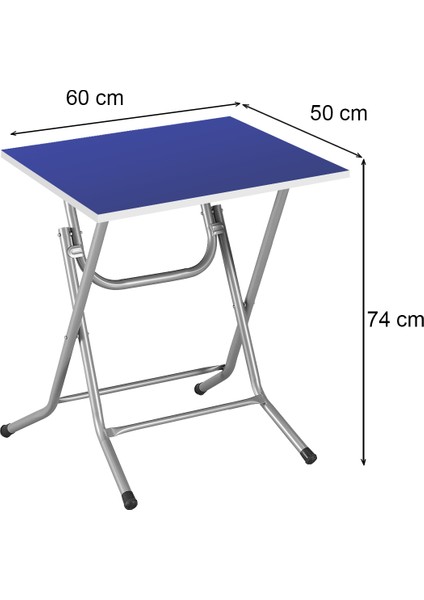 Jüpiter Renkli 50 cm x 60 cm Katlanır Metal Ayaklı Laptop Balkon Piknik Masası