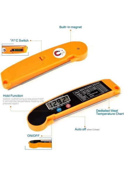 Mutfak Için Termometre - Katlanabilir Dijital Gıda Termometresi fiyatları
