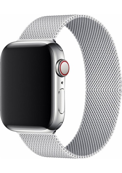 Apple Watch Seri 2/3/4/5/6/7/8/9/se 38MM-40MM-41MM Uyumlu Starlight Milano Hasır Metal Kordon