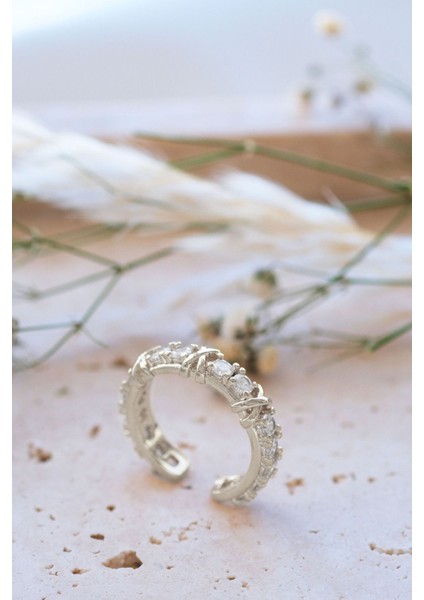 Gümüş Tiffany Xox Zirkon Ayarlanabilir Yüzük fiyatları